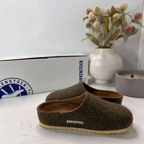 Birkenstock Kaprun Rivet Felt Mule Doubleface Khaki Kids 8/EU26 Narrow Fit NWB - Picture 7 of 10